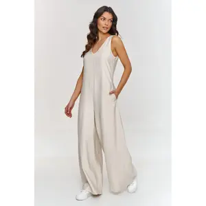 V-Ausschnitt-Jumpsuit für Damen Makadamia image-2