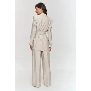 Women's suit jacket and trousers set Makadamia image-1
