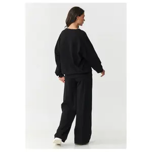 Comfortable women's sweatshirt and jogger set Makadamia image-2