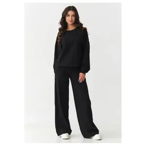 Comfortable women's sweatshirt and jogger set Makadamia image-1