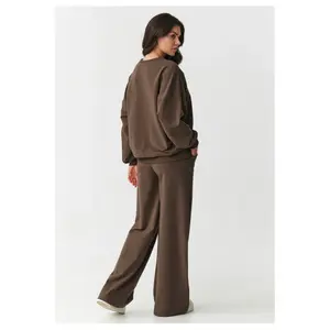 Women's sweatshirt and wide-leg trousers set Makadamia image-2