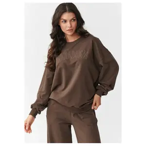 Women's sweatshirt and wide-leg trousers set Makadamia image-4