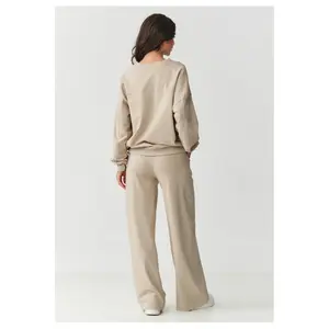Women’s sweatshirt and wide-leg pants set Makadamia image-2
