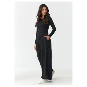 Long-sleeve t-shirt and wide leg trousers for women Makadamia image-2