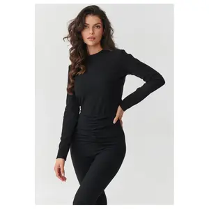 Completo t-shirt a maniche lunghe e pantaloni donna Makadamia image-3