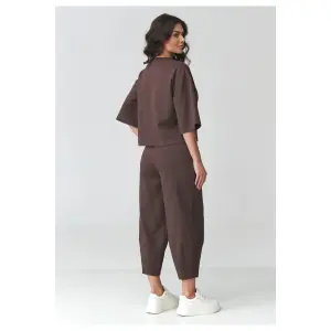 Women's T-shirt and Puff Pants Set Makadamia image-1