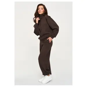 Conjunto de chándal con pantalones anchos mujer Makadamia M946 image-5