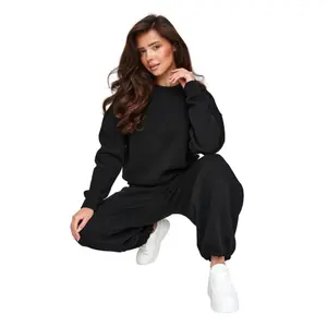 Conjunto de chándal con sudadera oversize y pantalón ancho mujer Makadamia M947