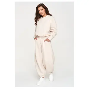 Ensemble de jogging avec sweat oversize et pantalon large femme Makadamia M947 image-1