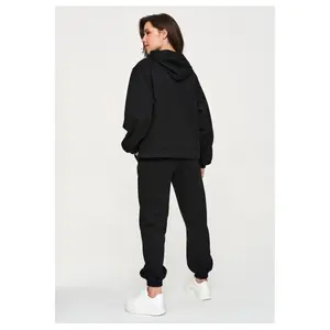 Conjunto de chándal con sudadera con capucha y pantalón ajustado mujer Makadamia M948 image-2