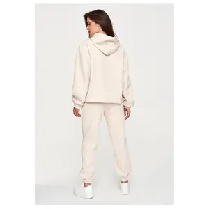Conjunto de chándal con sudadera con capucha y pantalón ajustado mujer Makadamia M948 image-1