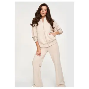 Conjunto de chándal con pantalones anchos mujer Makadamia M949 image-3