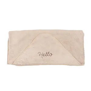 Children's bamboo hooded towel Malomi Kids Hello image-1