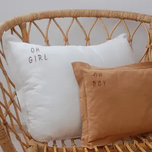 Oreiller en coton lavé bébé Malomi Kids Oh Girl image-1