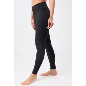 Monochrome Printed Women's Leggings Mandala image-3