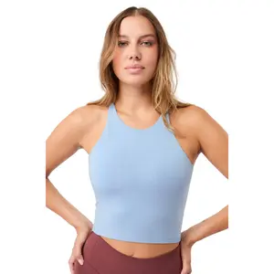 Womens Cross-Back Cropped Tank Top Mandala