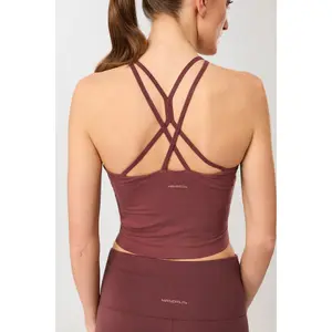 Womens Cross-Back Cropped Tank Top Mandala image-3