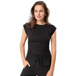 T-shirt z falbanami po bokach dla kobiet Mandala