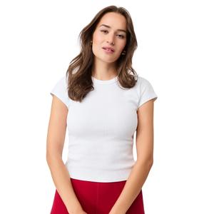 Slim fit ribbet T-shirt til kvinder Mandala