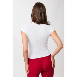 Slim fit ribbet T-shirt til kvinder Mandala image-1