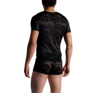 T-shirt duży z dekoltem w serek Manstore M759 image-2