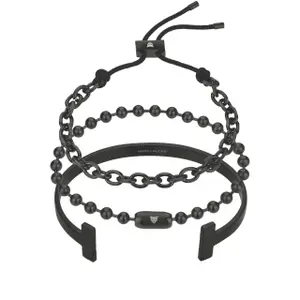 Pulsera de cuero auténtico/acero inoxidable Marc Lauder image-0