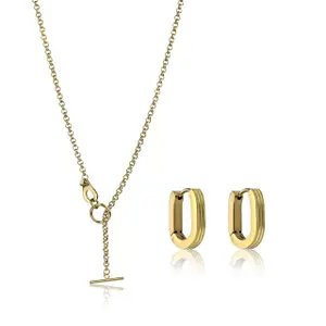 Collier et boucles d'oreilles acier inoxydable femme Marc Lauder Rieti image-0