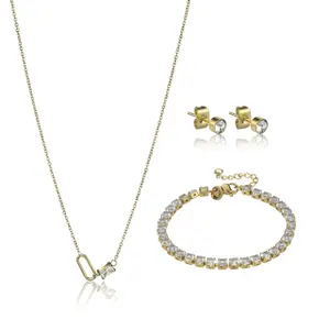 Halskette und Ohrringe aus Edelstahl für Damen Marc Lauder Bomarzo