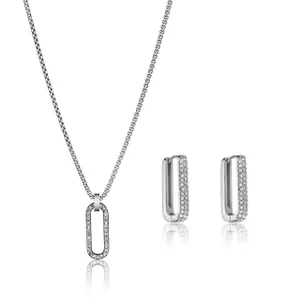 Stainless steel necklace and earrings for women Marc Lauder Ciampino