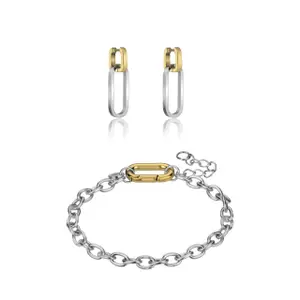 Bracelet et boucles d'oreilles acier inoxydable Marc Lauder Formia image-0