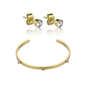 Bracelet et boucles d'oreilles acier inoxydable Marc Lauder Bomba image-0