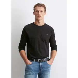 T-shirt de gola redonda com mangas longas Marc O'Polo image-1