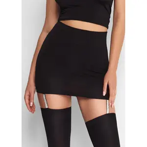 Mini Elastic Skirt with Shimmering Hem and Straps for Women Marilyn Cherry H23 image-1