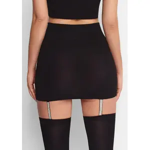 Mini Elastic Skirt with Shimmering Hem and Straps for Women Marilyn Cherry H23 image-2