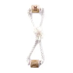 Super 8 wooden rope dog toy Martin Sellier Expresso image-1