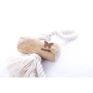 Juguete para perro de madera con cuerda y 2 asas Martin Sellier Expresso image-1