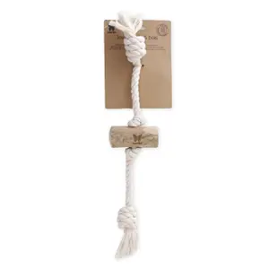 Hundelegetøj i træ med snor og 2 store knuder Martin Sellier Lungo image-0