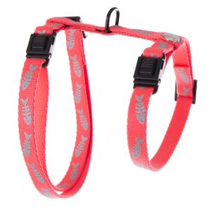 3004835-adjustable-nylon-cat-harness-martin-sellier-fluo-fish-pink-10x35-50-cm