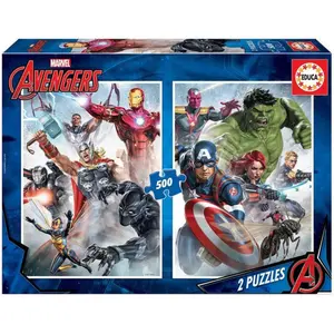 Puzzle 2 x 500 pieces Marvel image-0