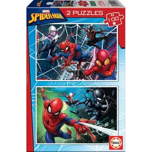 Puzzle 2 x 100 pieces spiderman Marvel image-1