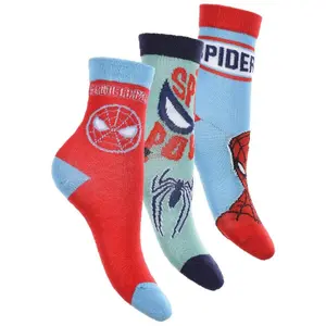 Pack 3 assorted baby spiderman socks Marvel image-0
