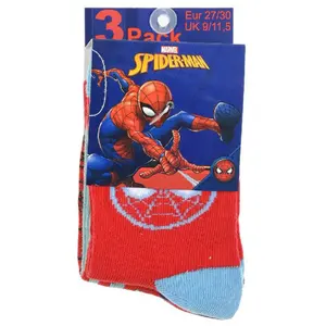 Pack 3 assorted baby spiderman socks Marvel image-2