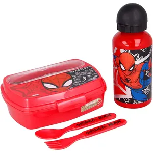 Sandwich and water bottle box with spiderman cover Marvel image-1