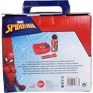 Sandwich and water bottle box with spiderman cover Marvel image-2
