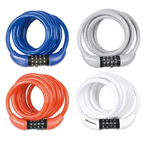 Lot de 4 antivols câble vélo spirale à combinaison Masterlock