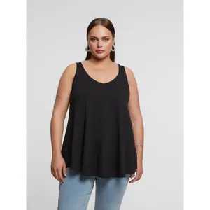 Women's V-Neck Viscose Tank Top Mat Fashion image-1