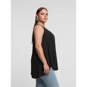 Women's V-Neck Viscose Tank Top Mat Fashion image-3