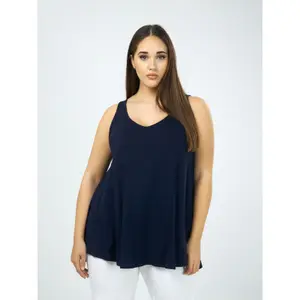 Women's V-Neck Viscose Tank Top Mat Fashion image-1