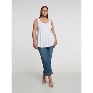 Women's V-Neck Viscose Tank Top Mat Fashion image-2