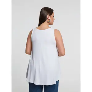 Women's V-Neck Viscose Tank Top Mat Fashion image-3